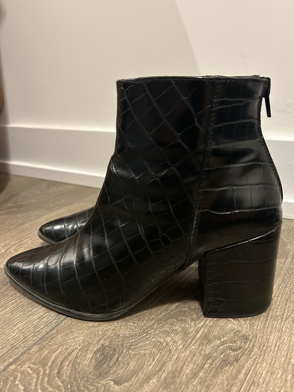 Call it spring vegan leather croc booties